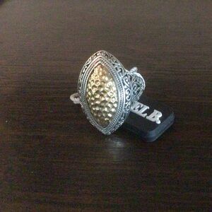 Samuel B. Sterling Silver and 18K Gold Hammered Ring